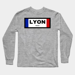 Lyon City in French Flag Long Sleeve T-Shirt